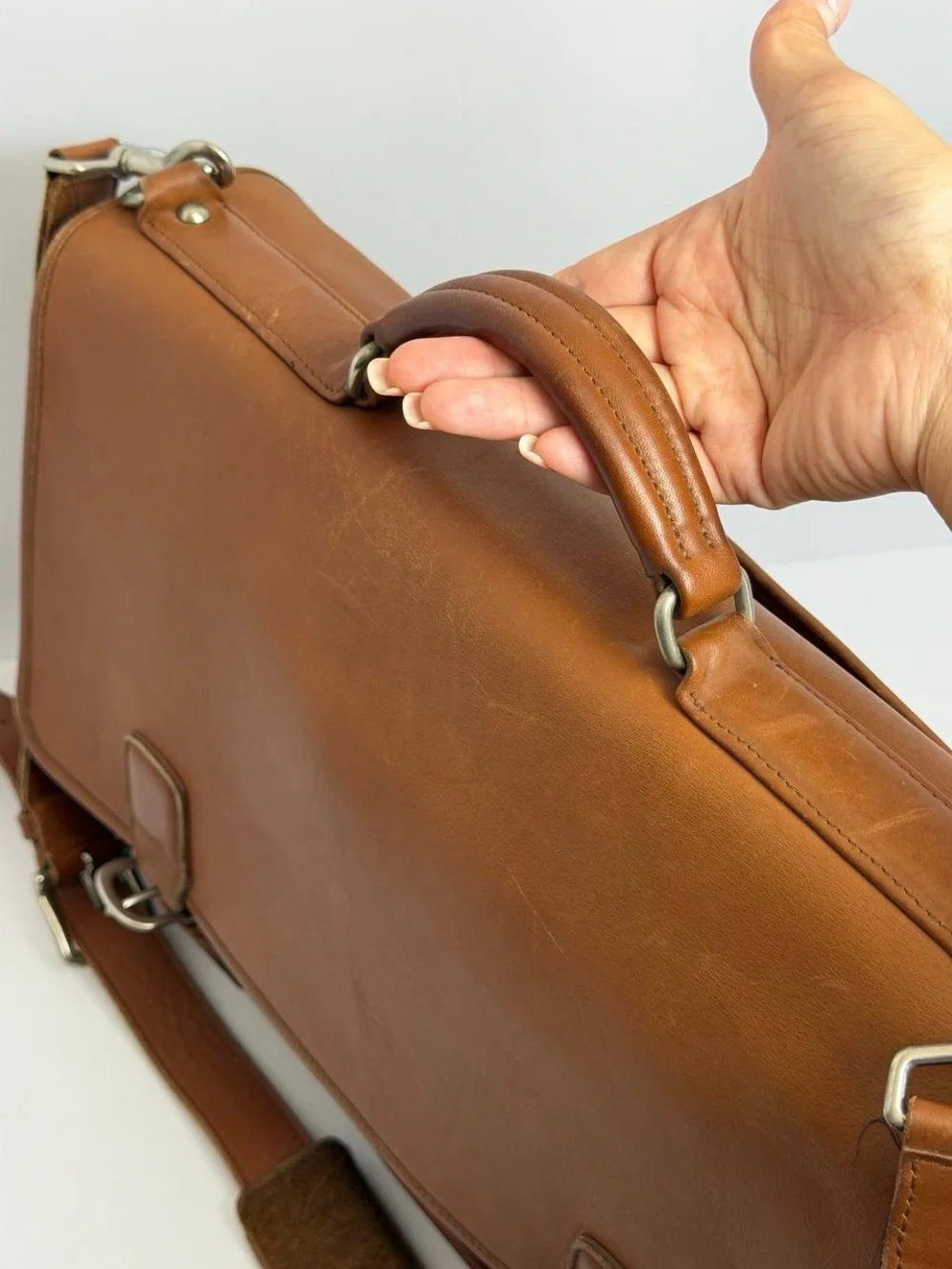 Vintage Coach Thompson Saddle Brown Leather Briefcase